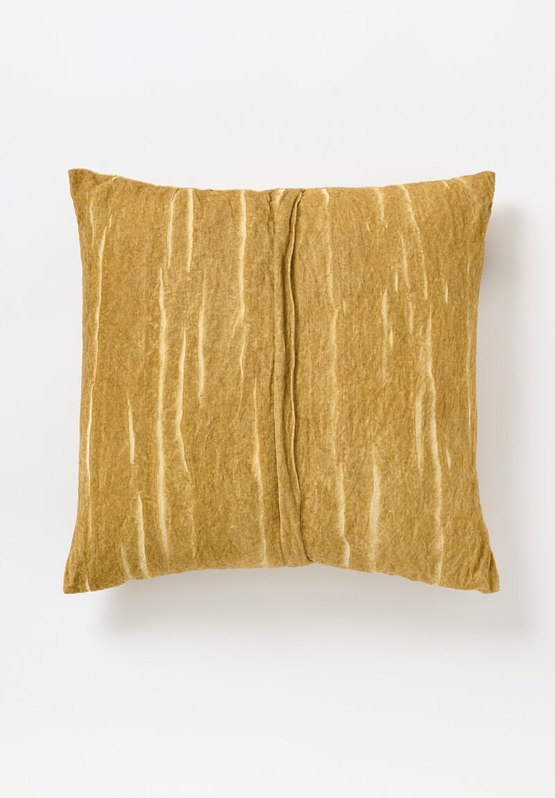 The House of Lyria Cotton Velvet Overdyed Amycla Square Pillow in Sand Brown	