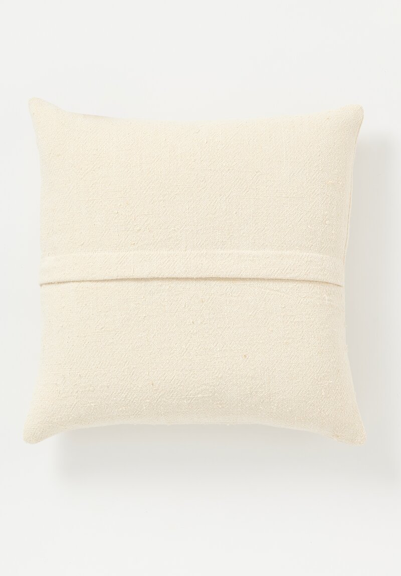 The House of Lyria Linen & Silk Piloselle Square Pillow in Ivory