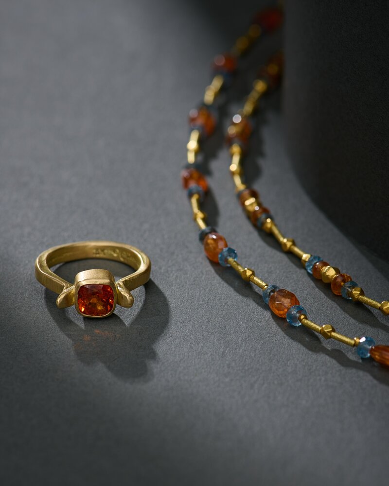 Greig Porter 18k, Orange Sapphire Ring	