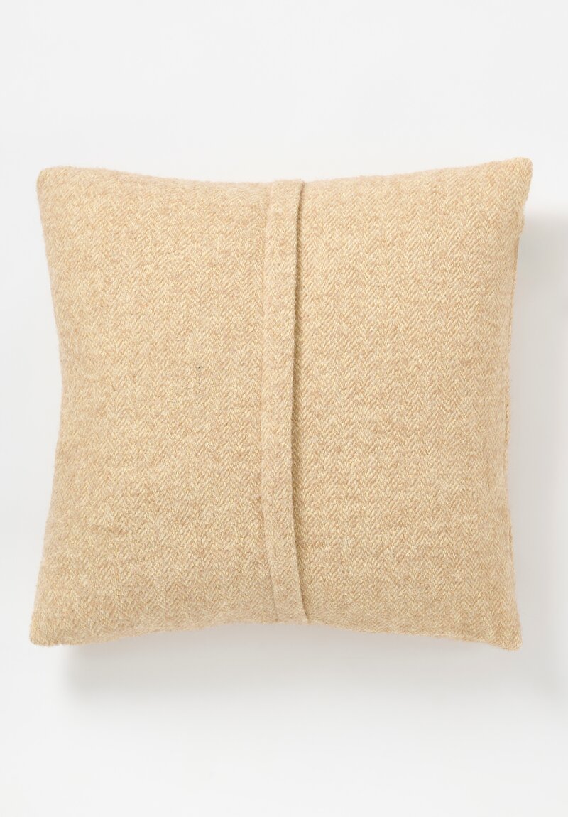 The House of Lyria Virgin Wool & Alpaca Parrish Pillow in White & Natural	