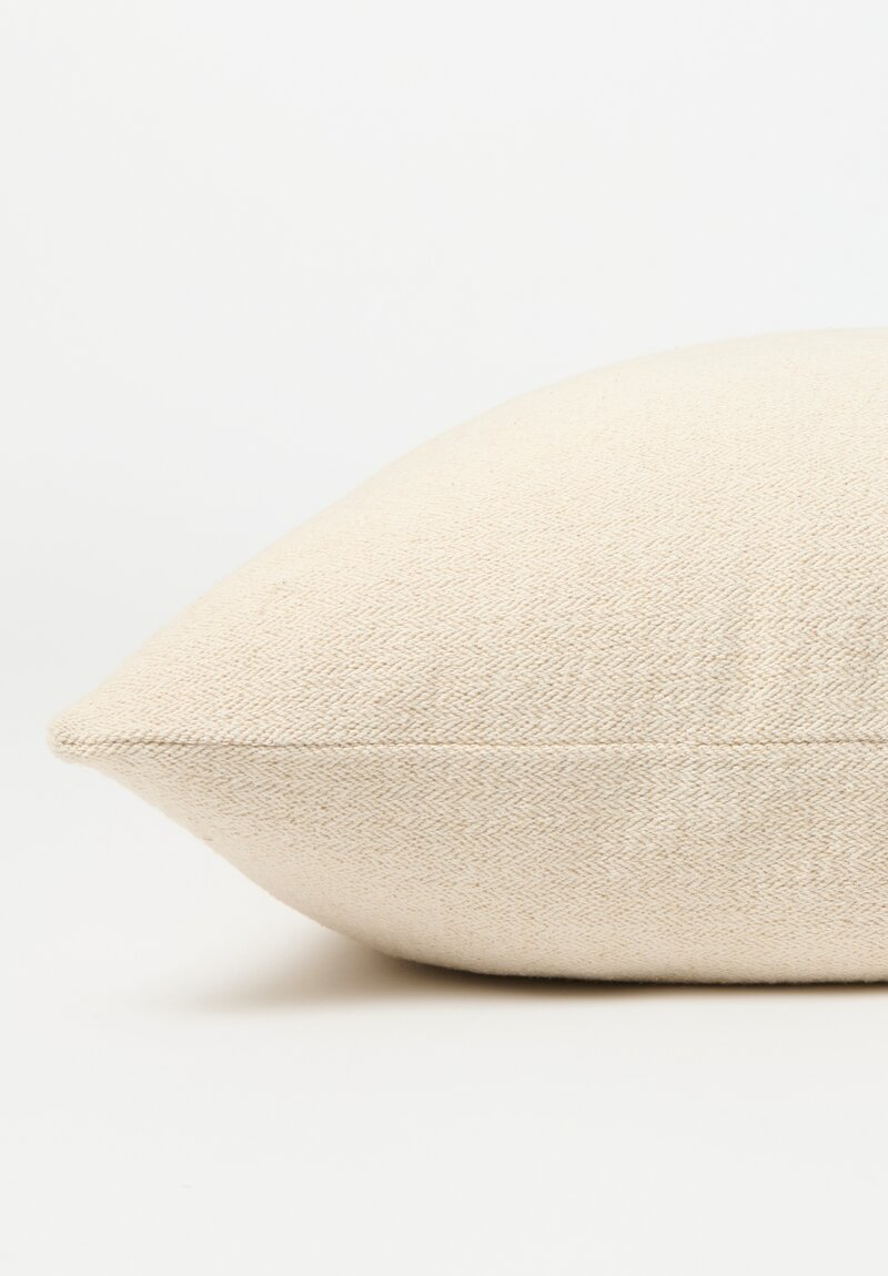 The House of Lyria Cotton & Wool Mulas Square Pillow in Cream