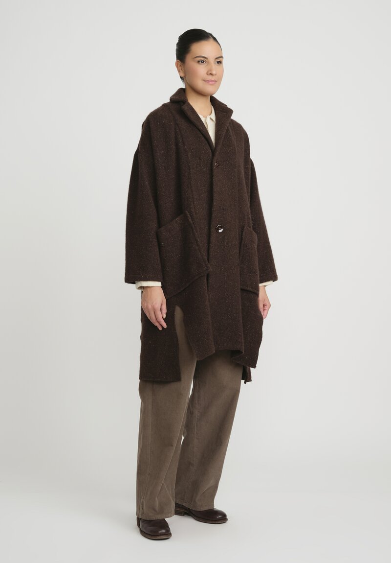 Kaval Cashmere & Sable Stole Coat with Scattered Garnets in Brown