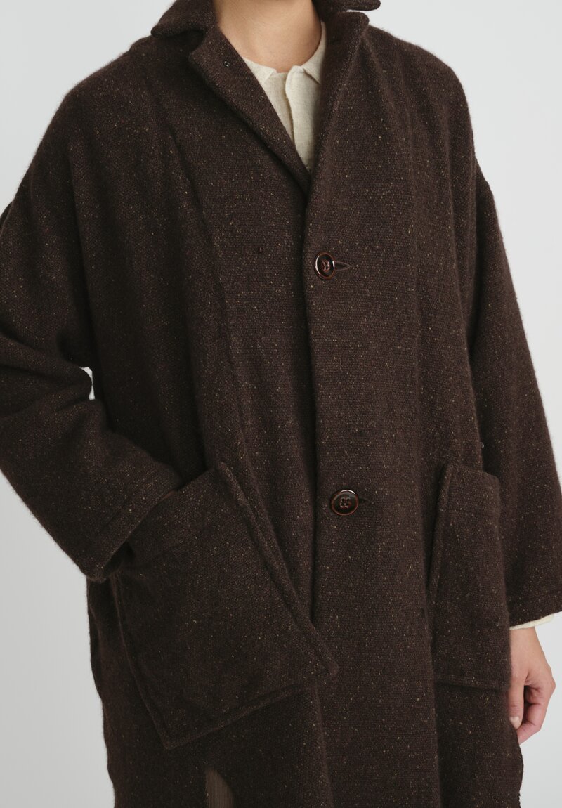 Kaval Cashmere & Sable Stole Coat with Scattered Garnets in Brown