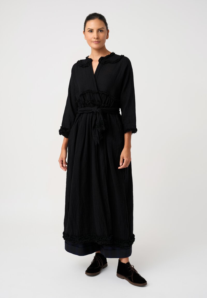 Daniela Gregis Washed Cappotto Mandolino Coat in Nero Black	