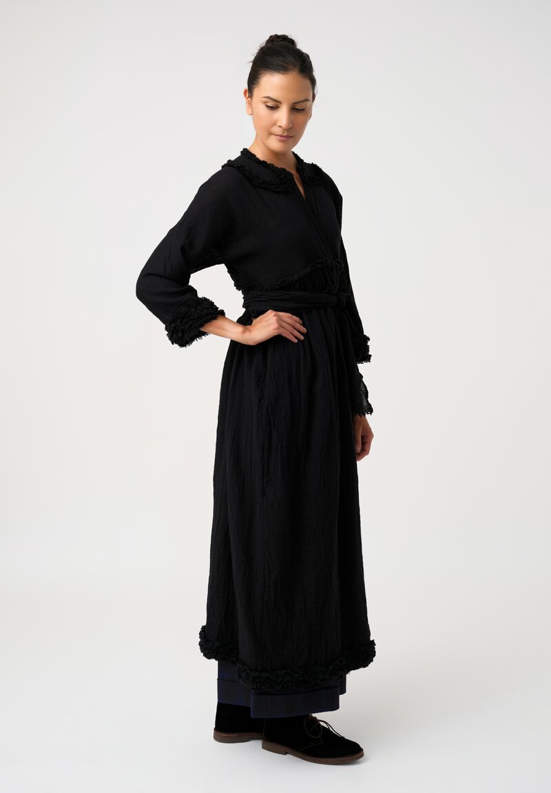 Daniela Gregis Washed Cappotto Mandolino Coat in Nero Black	