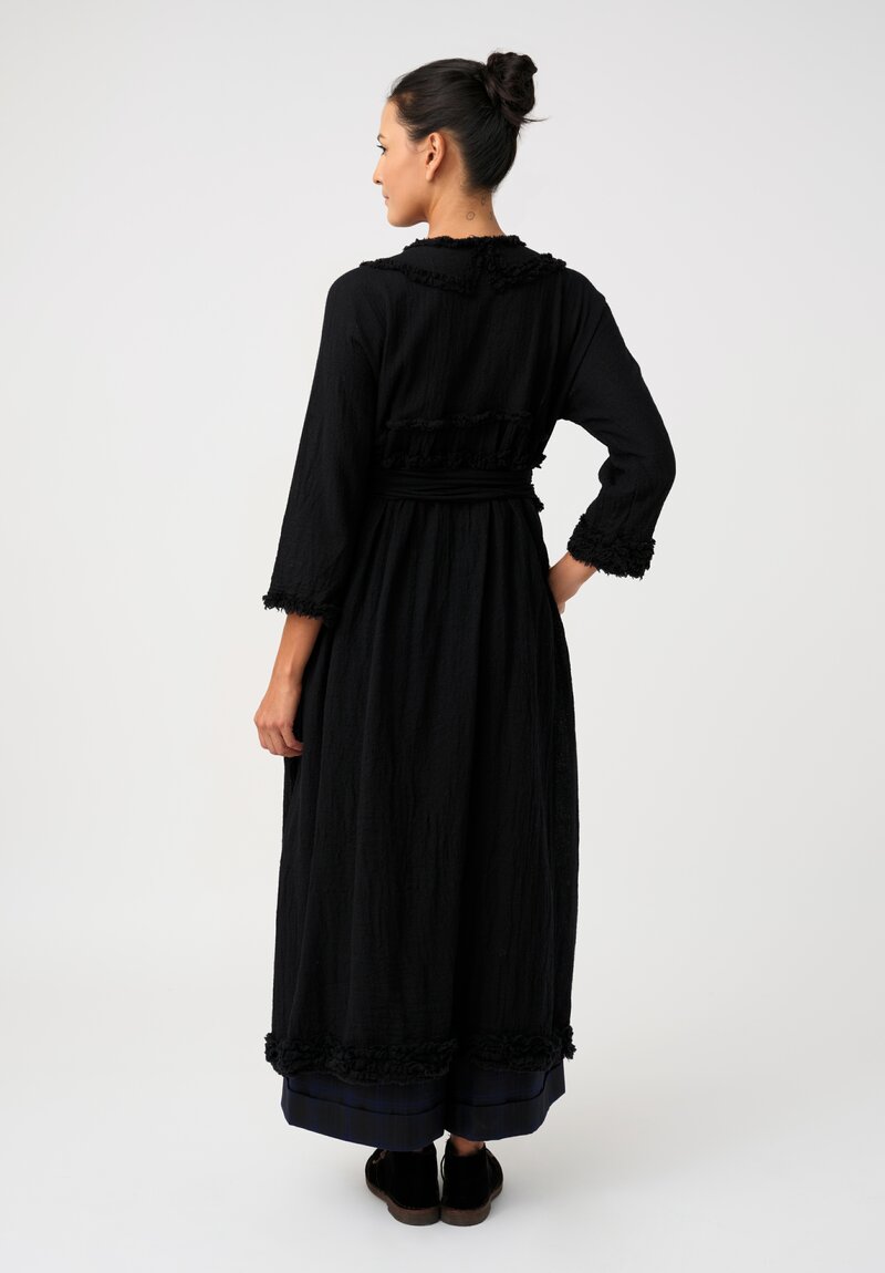 Daniela Gregis Washed Cappotto Mandolino Coat in Nero Black	
