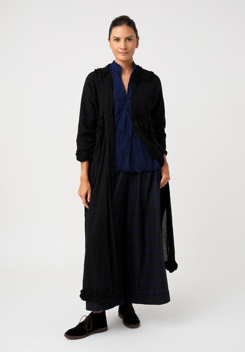 Daniela Gregis Washed Cappotto Mandolino Coat in Nero Black	