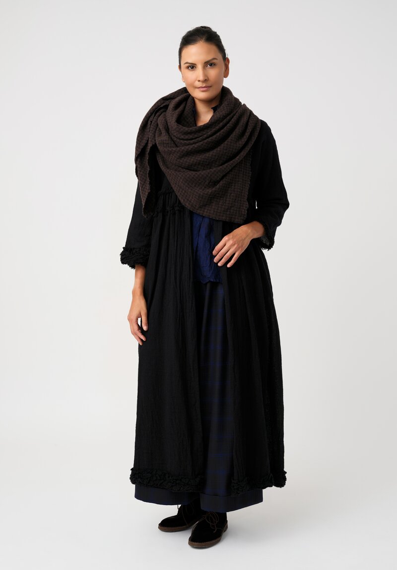 Daniela Gregis Washed Cappotto Mandolino Coat in Nero Black	