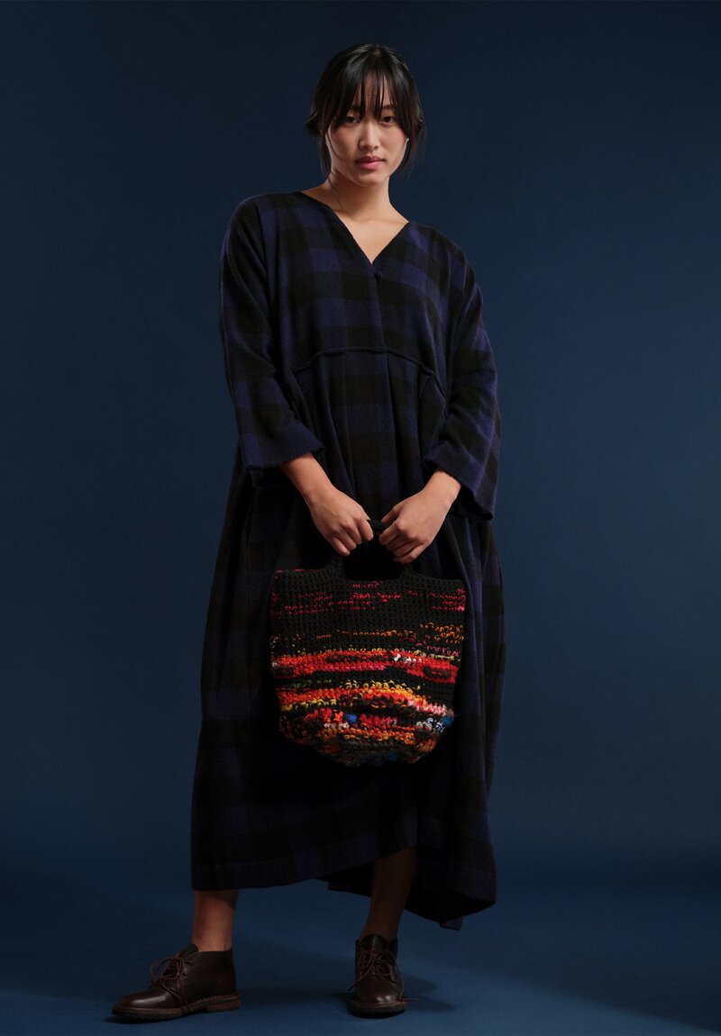 Daniela Gregis Wool Crochet Diesis Bag in Black, Red & Orange	
