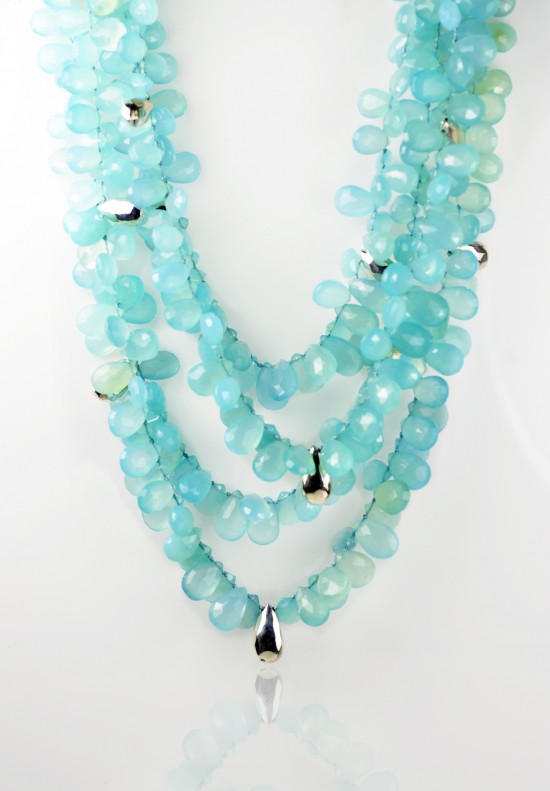 Patricia Von Musulin  4 Strand Chrysoprase Necklace.