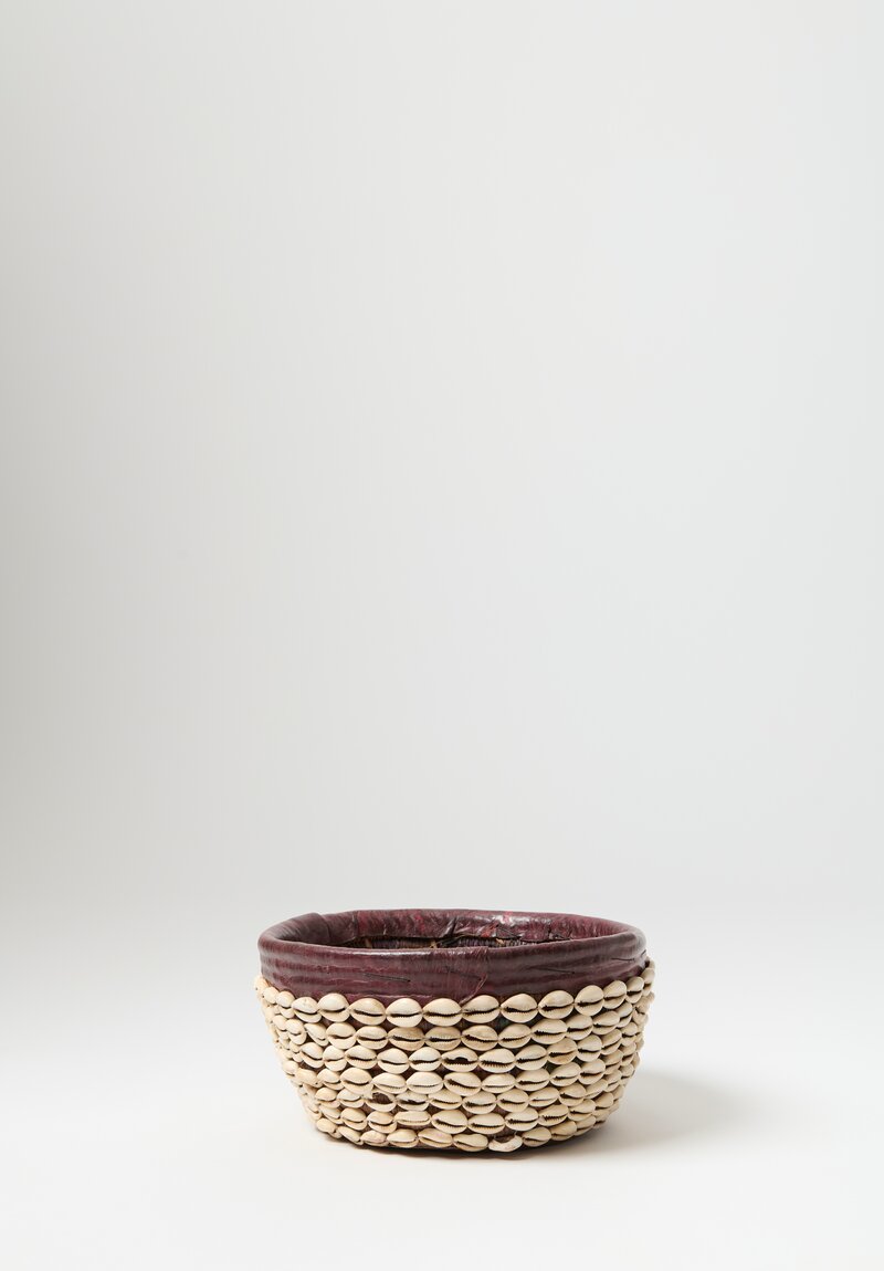 	Vintage Medium Hand-Woven Hausa Cowrie Shell Basket