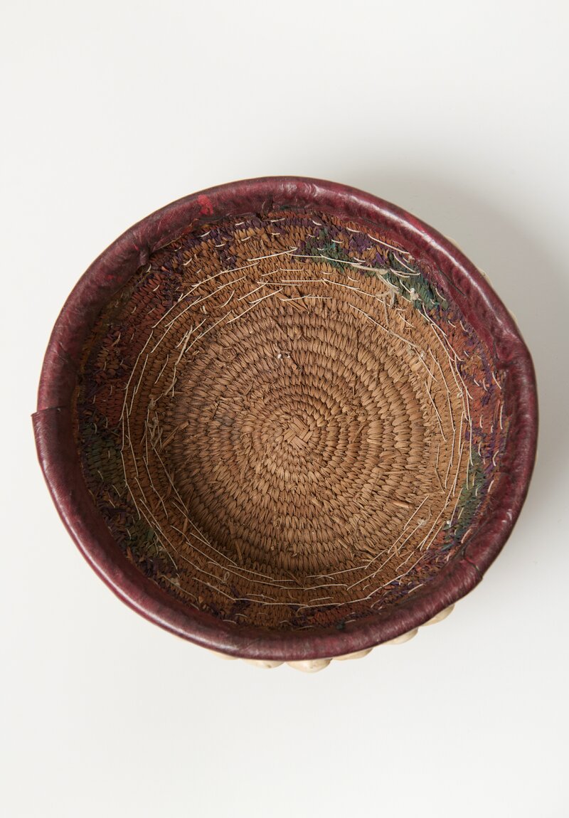 	Vintage Medium Hand-Woven Hausa Cowrie Shell Basket