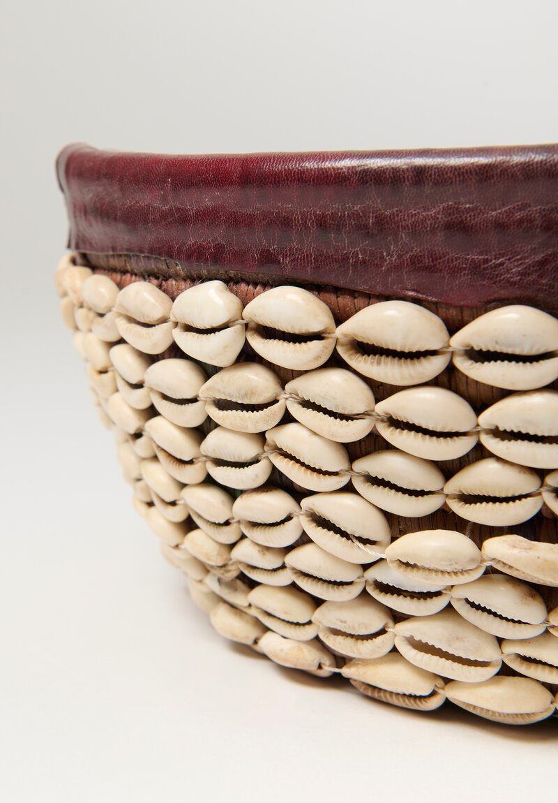 	Vintage Medium Hand-Woven Hausa Cowrie Shell Basket