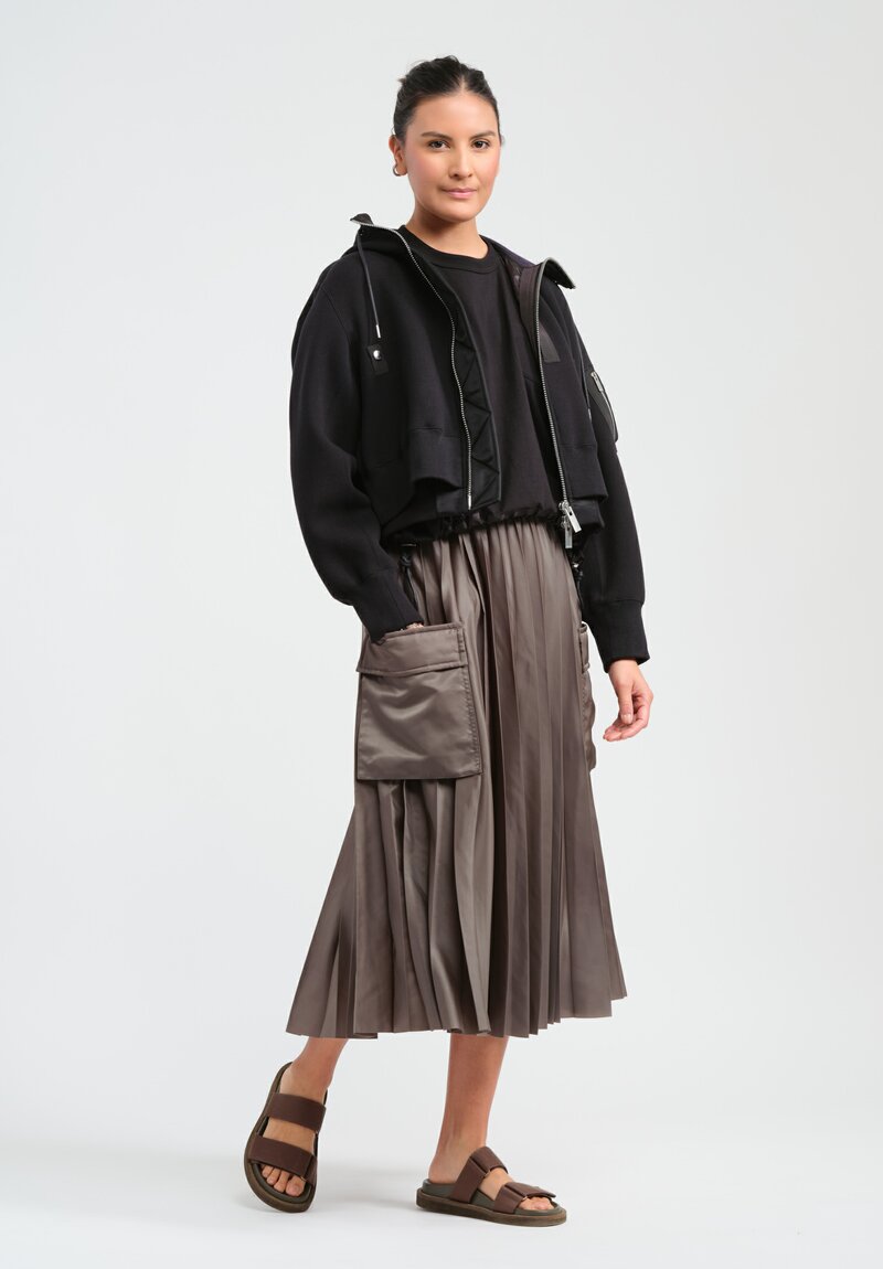 Sacai Pleated Wrap Skirt in Grey