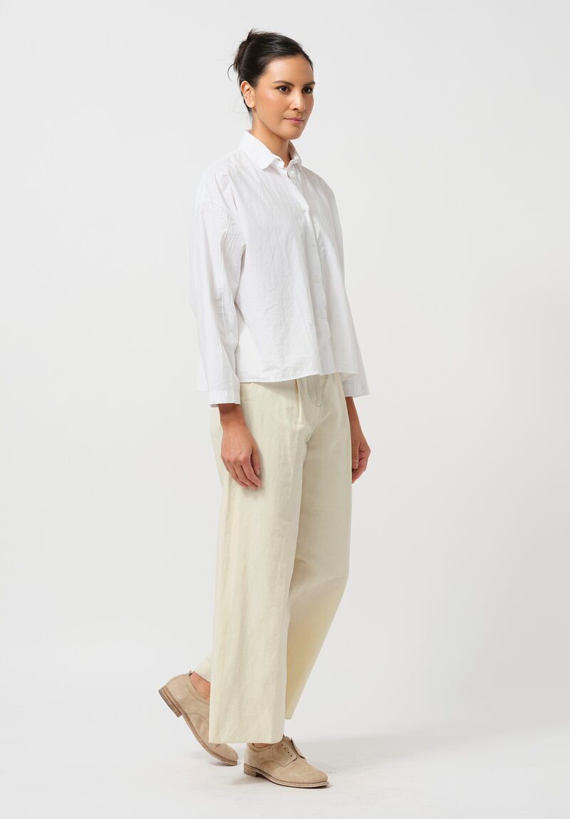 Bergfabel Cotton & Linen Katia Wide Pants in Almond	