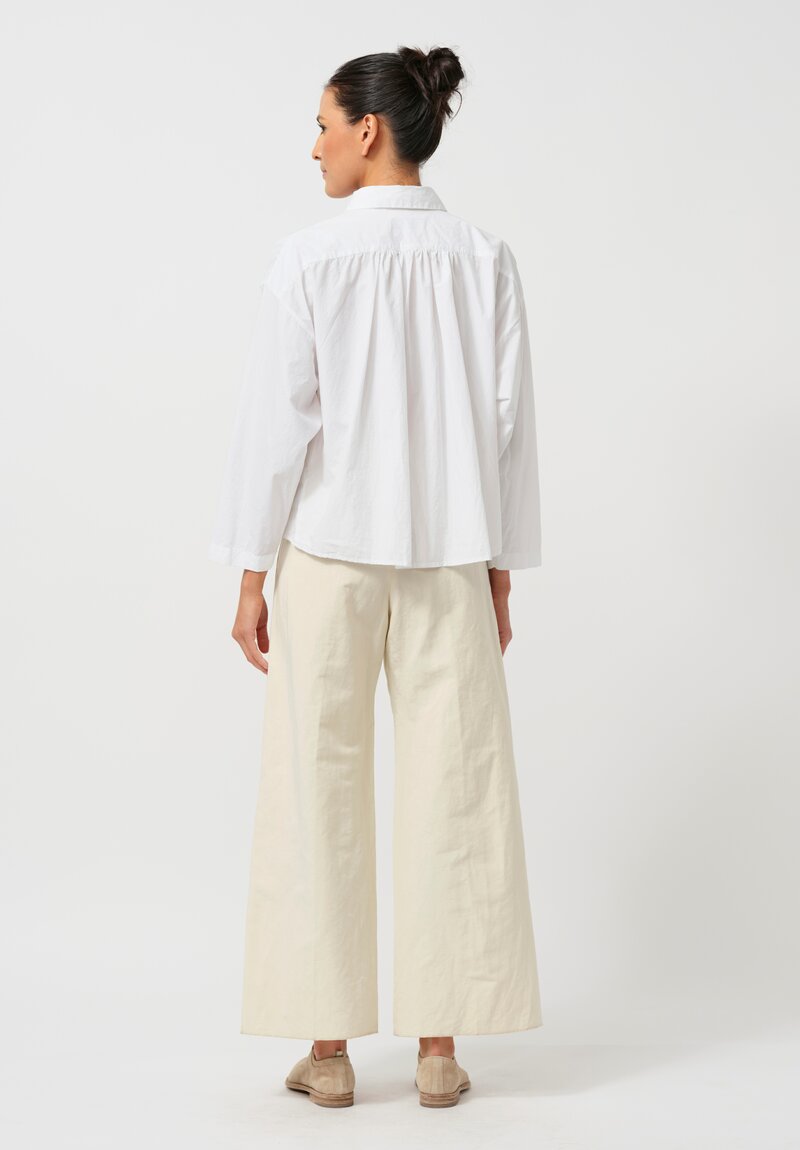 Bergfabel Cotton & Linen Katia Wide Pants in Almond	