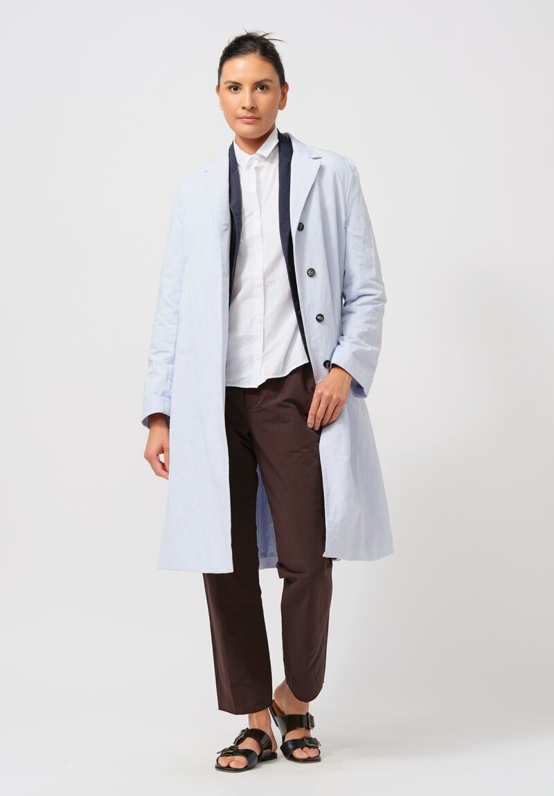 Bergfabel Cotton & Linen Farmer Coat in Sweet Blue