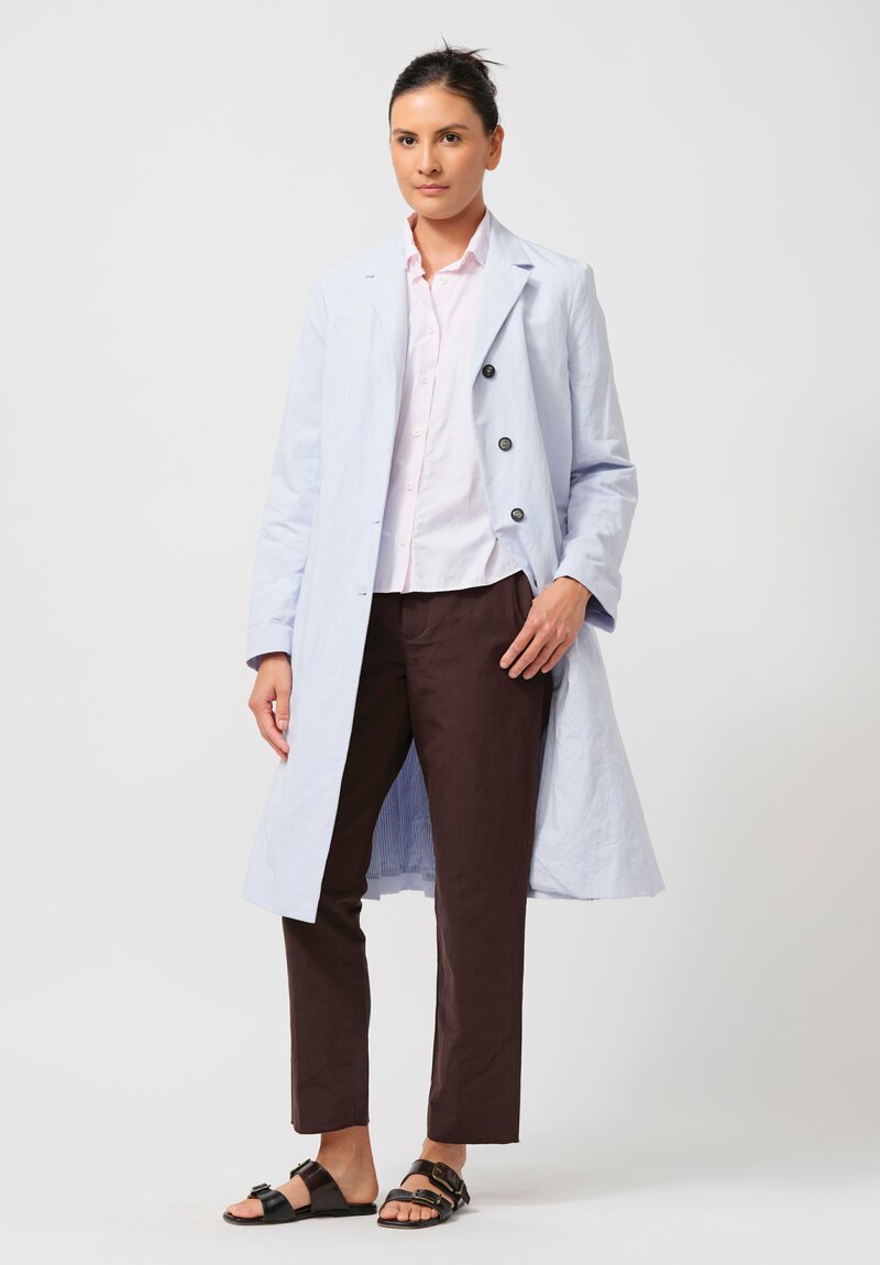 Bergfabel Cotton & Linen Farmer Coat in Sweet Blue