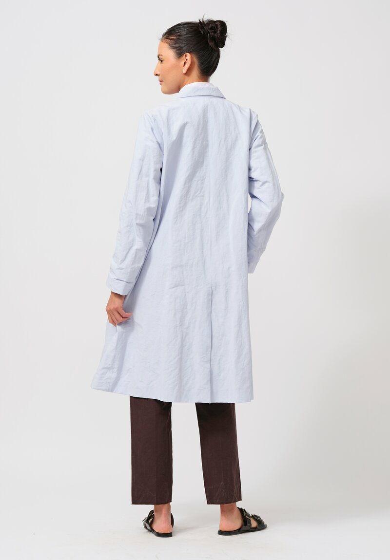 Bergfabel Cotton & Linen Farmer Coat in Sweet Blue