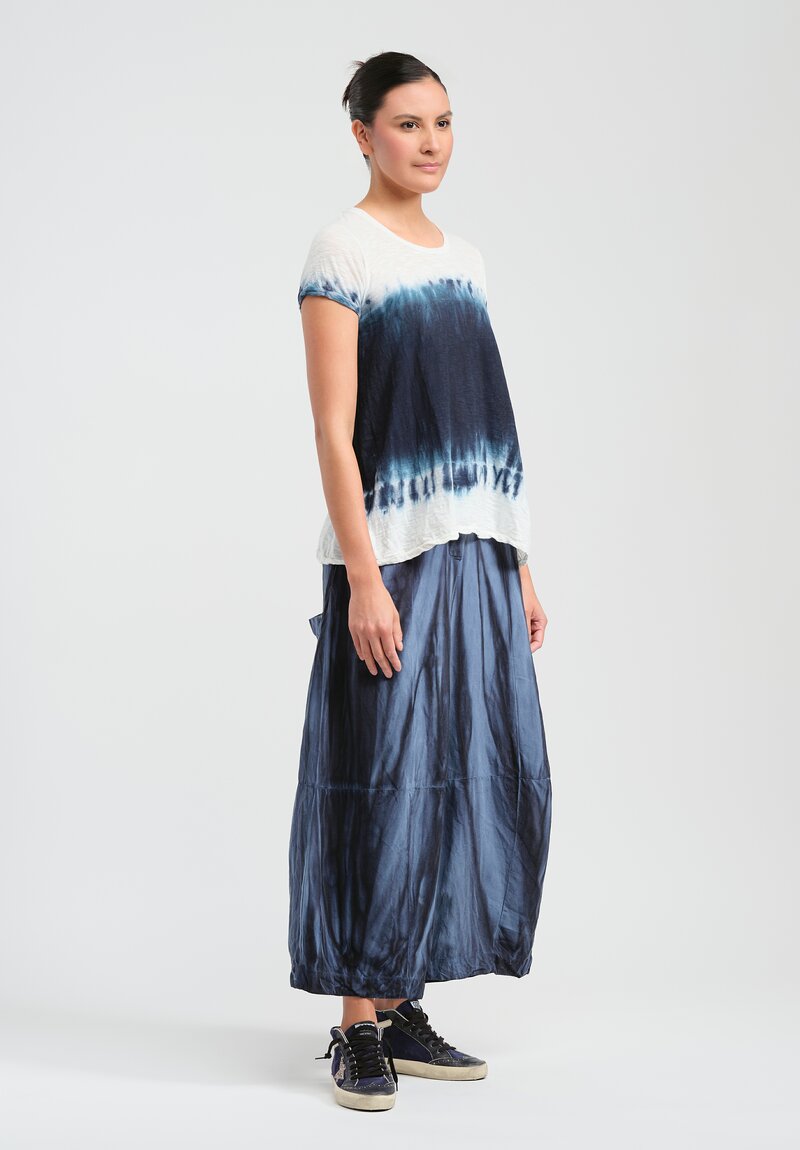 Gilda Midani Pattern Dyed Short Sleeve Monoprix Tee in Deep Dive Blue