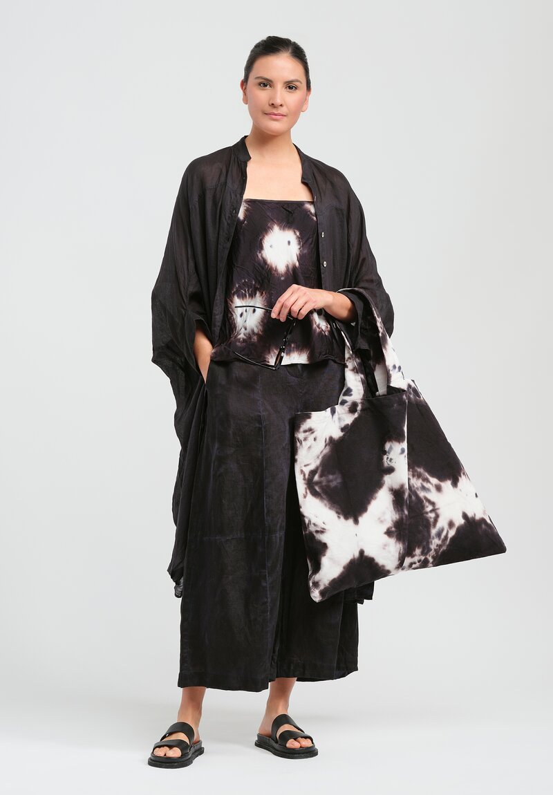 Gilda Midani Pattern Dyed "Fresh" Camisole in White Stone & Black