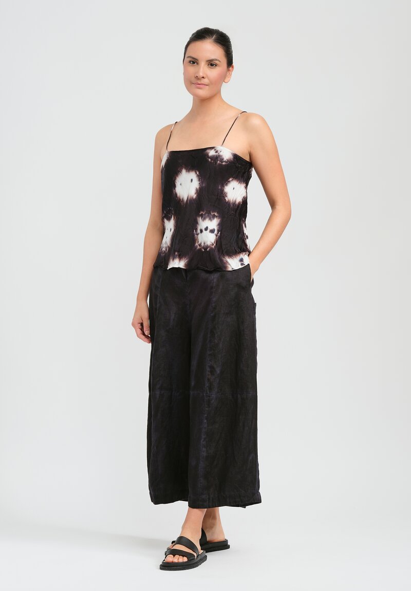 Gilda Midani Pattern Dyed "Fresh" Camisole in White Stone & Black