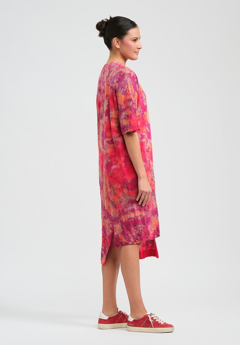 Gilda Midani Pattern Dyed Short Sleeve Super Dress in Blossom
