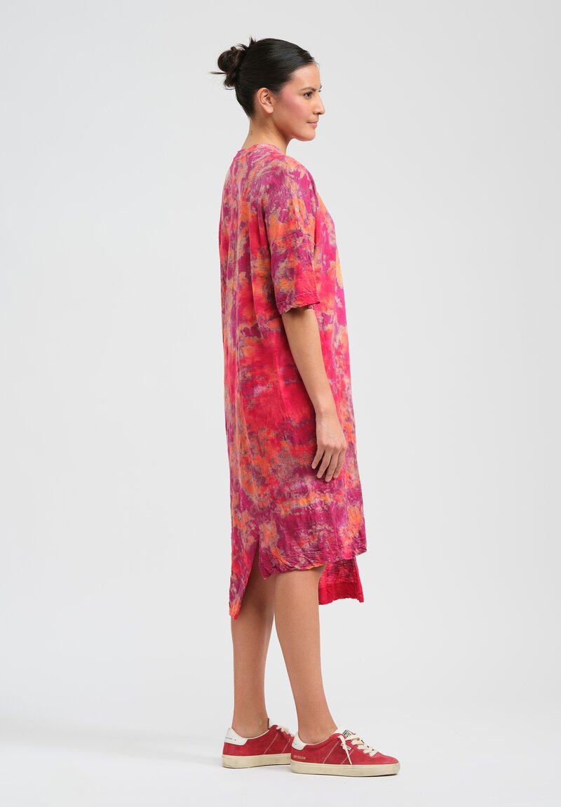 Gilda Midani Pattern Dyed Short Sleeve Super Dress in Blossom