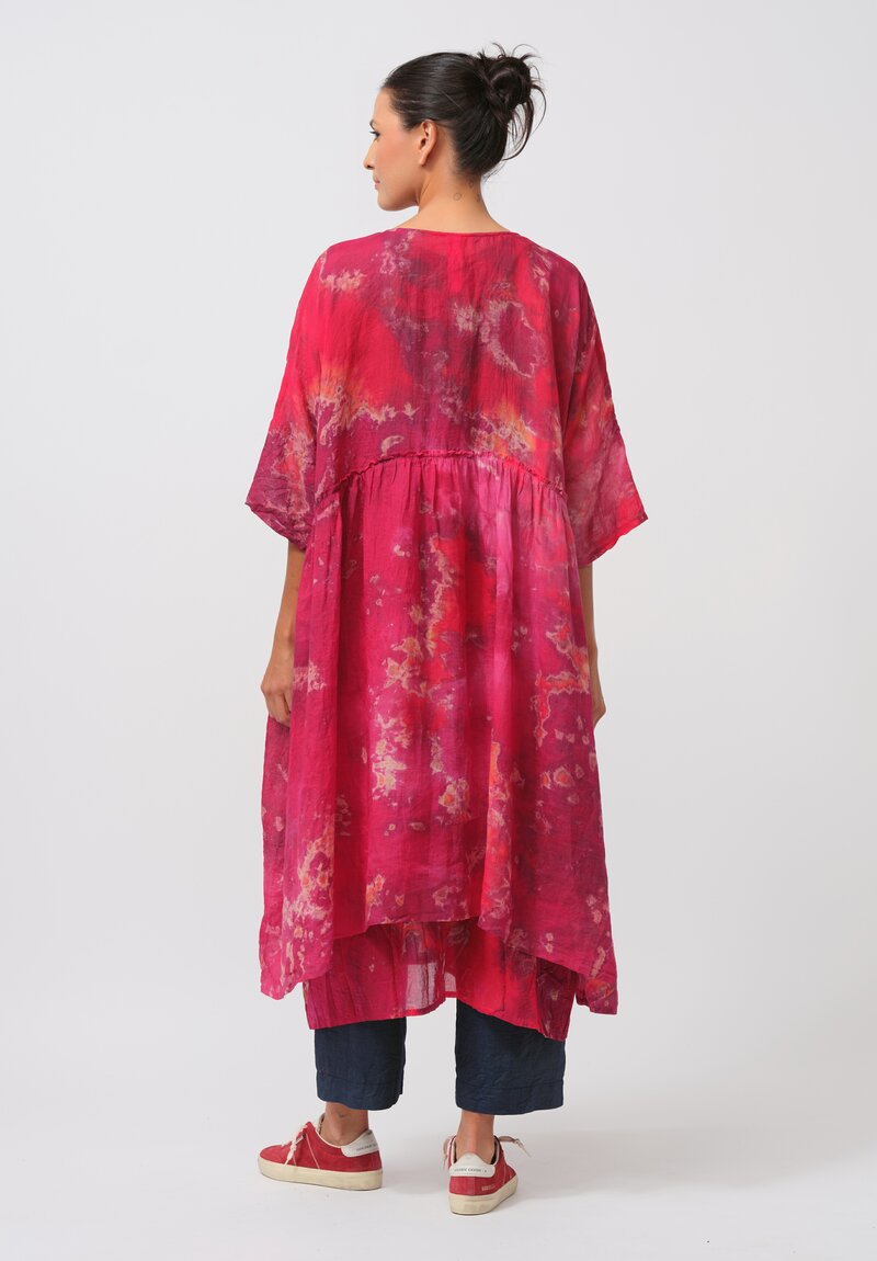 Gilda Midani Pattern Dyed Linen Overdress in Blossom	