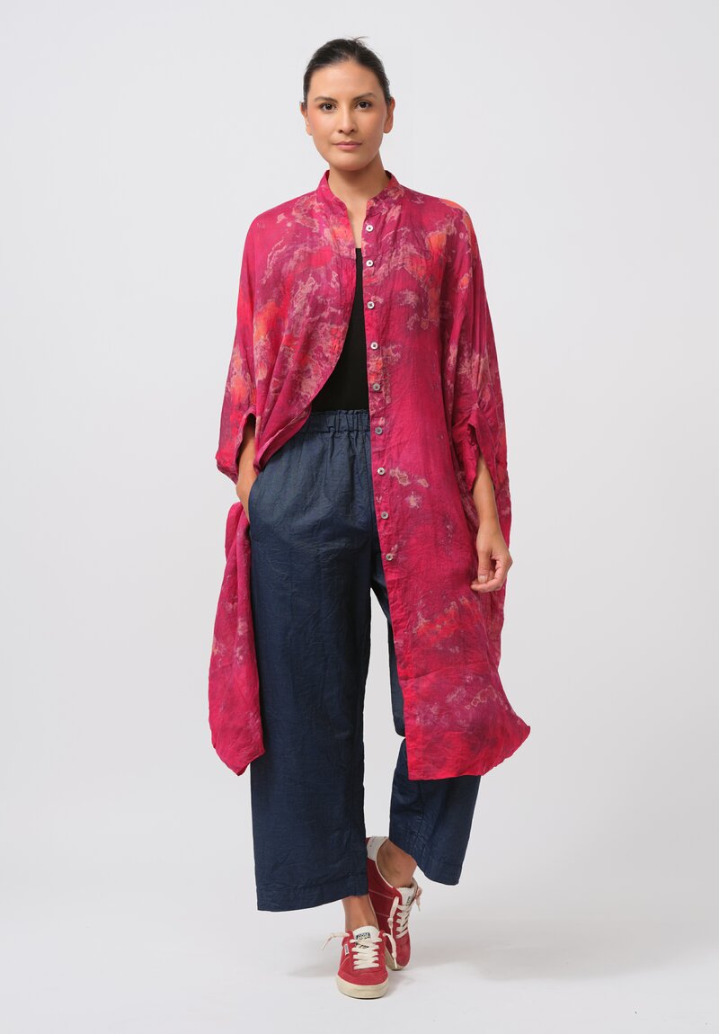 Gilda Midani Pattern-Dyed Linen Square Tunic in Blossom	