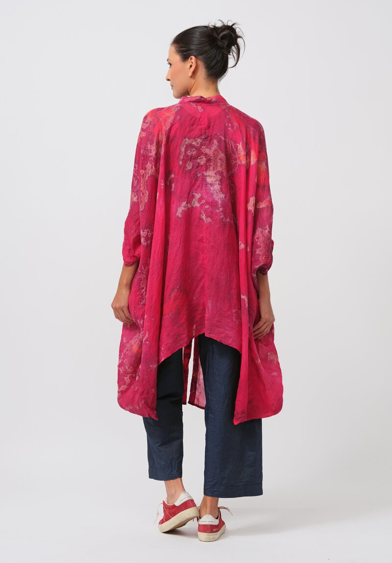 Gilda Midani Pattern-Dyed Linen Square Tunic in Blossom	