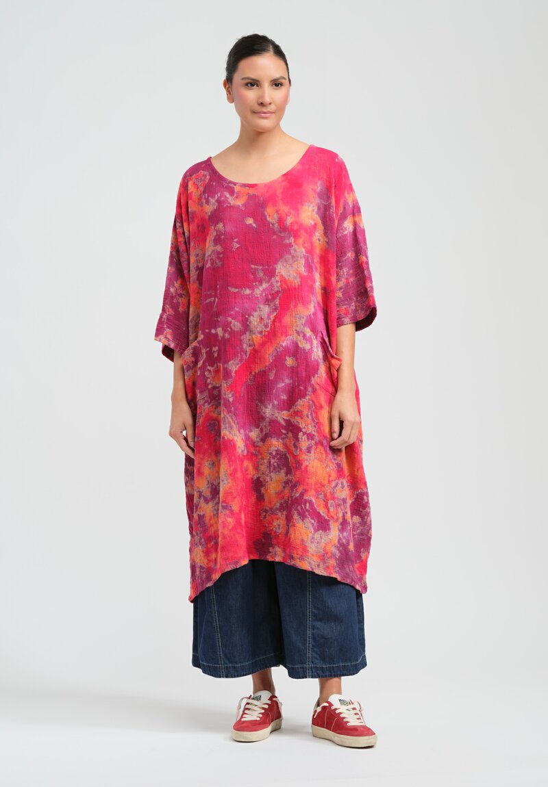 Gilda Midani Pattern Dyed Cotton Bucket Dress in Blossom