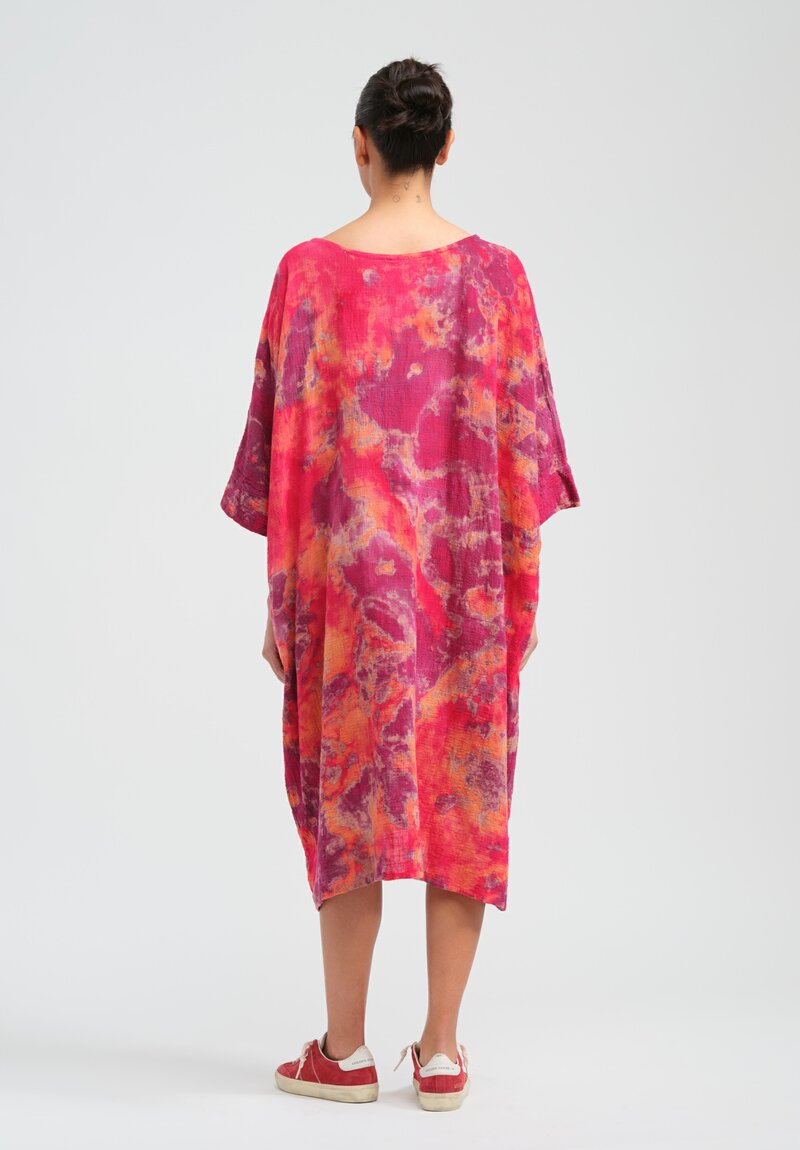 Gilda Midani Pattern Dyed Cotton Bucket Dress in Blossom