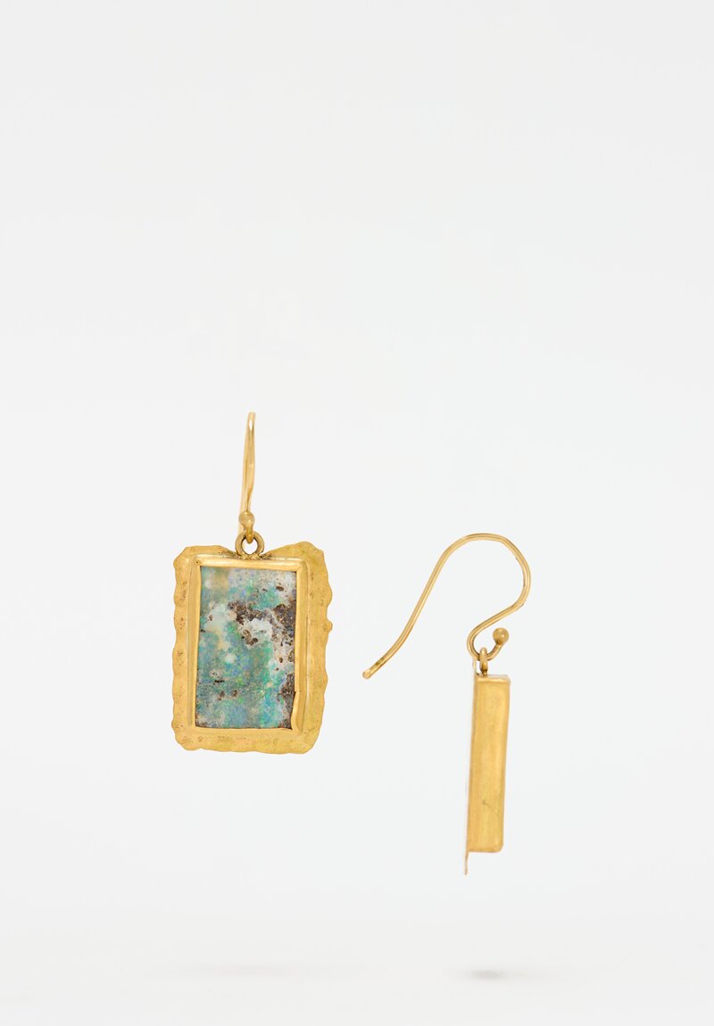 Margery Hirschey 22k, Boulder Opal Drop Earrings	