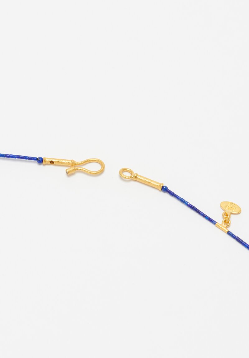 Ara Collection 24K Gold Disk & Lapis Necklace 