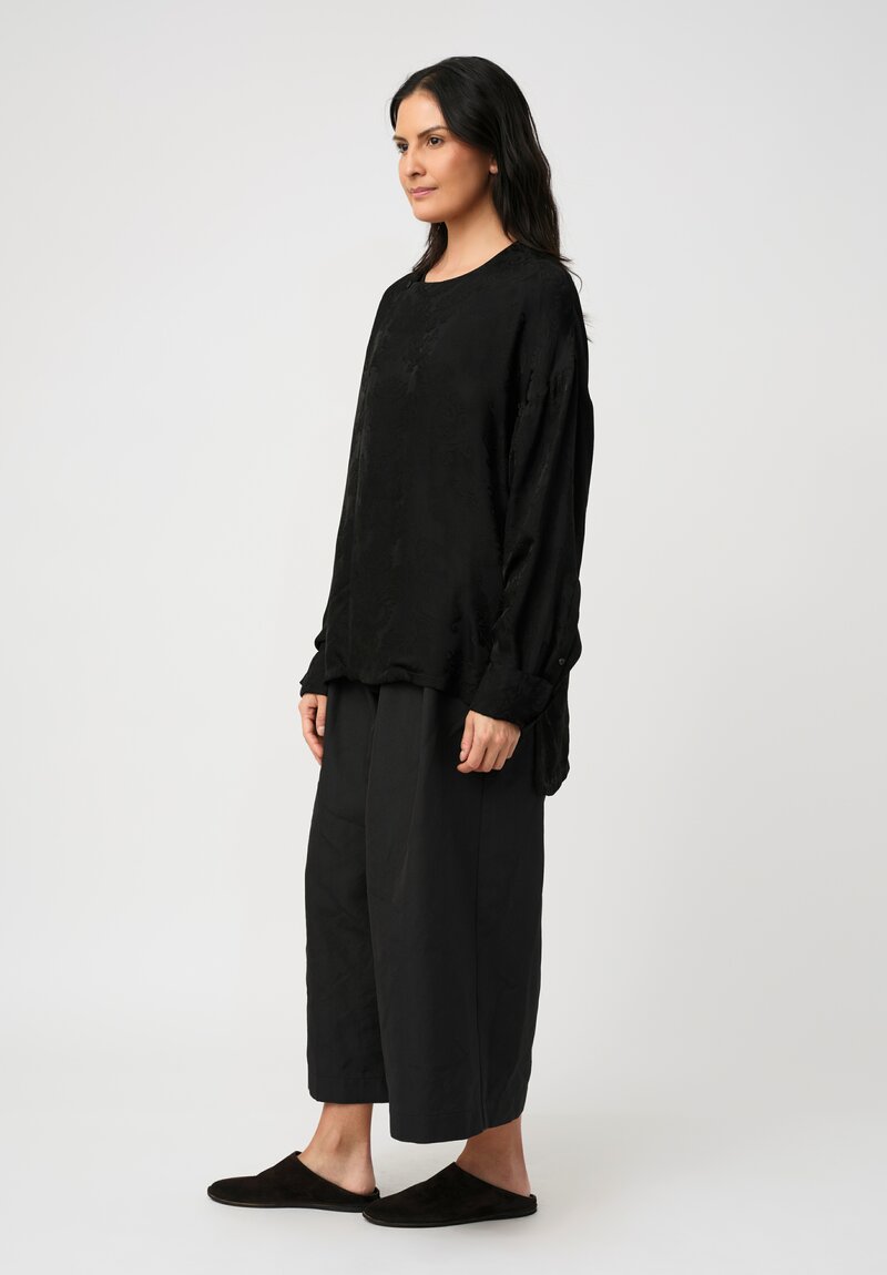 Uma Wang Brocade Tobin Top in Zagros Black