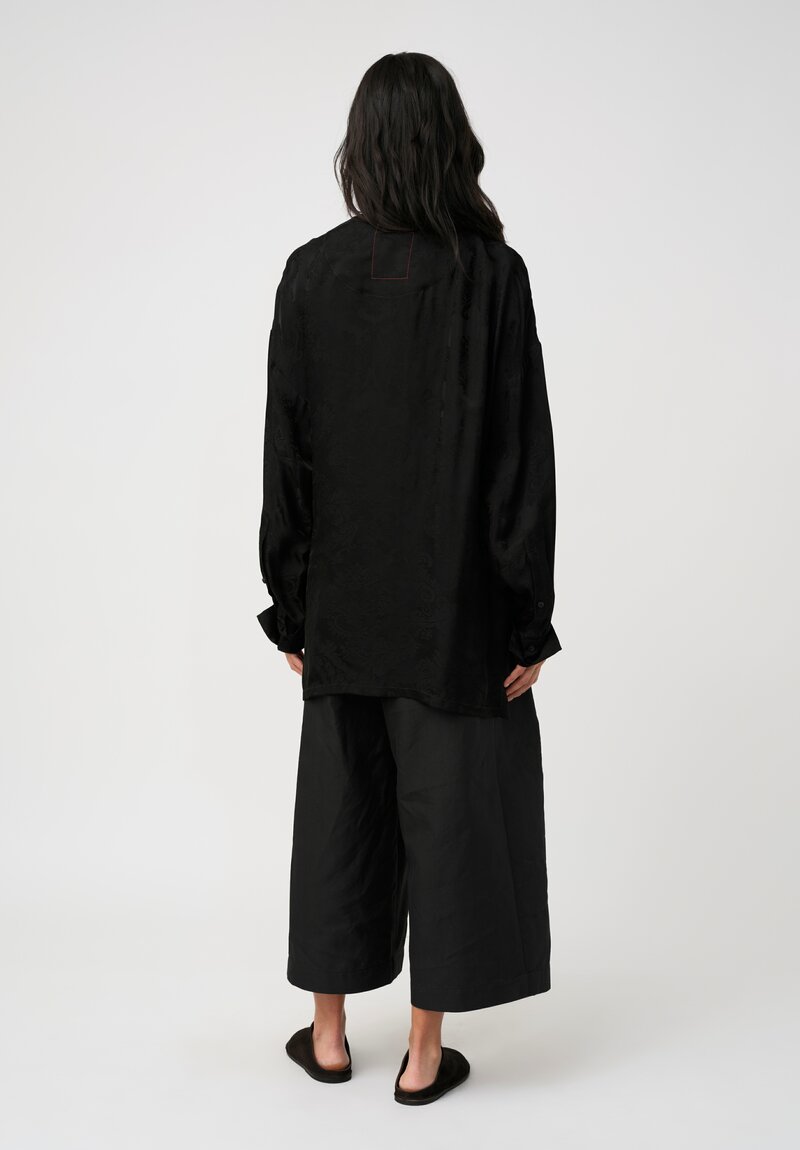 Uma Wang Brocade Tobin Top in Zagros Black