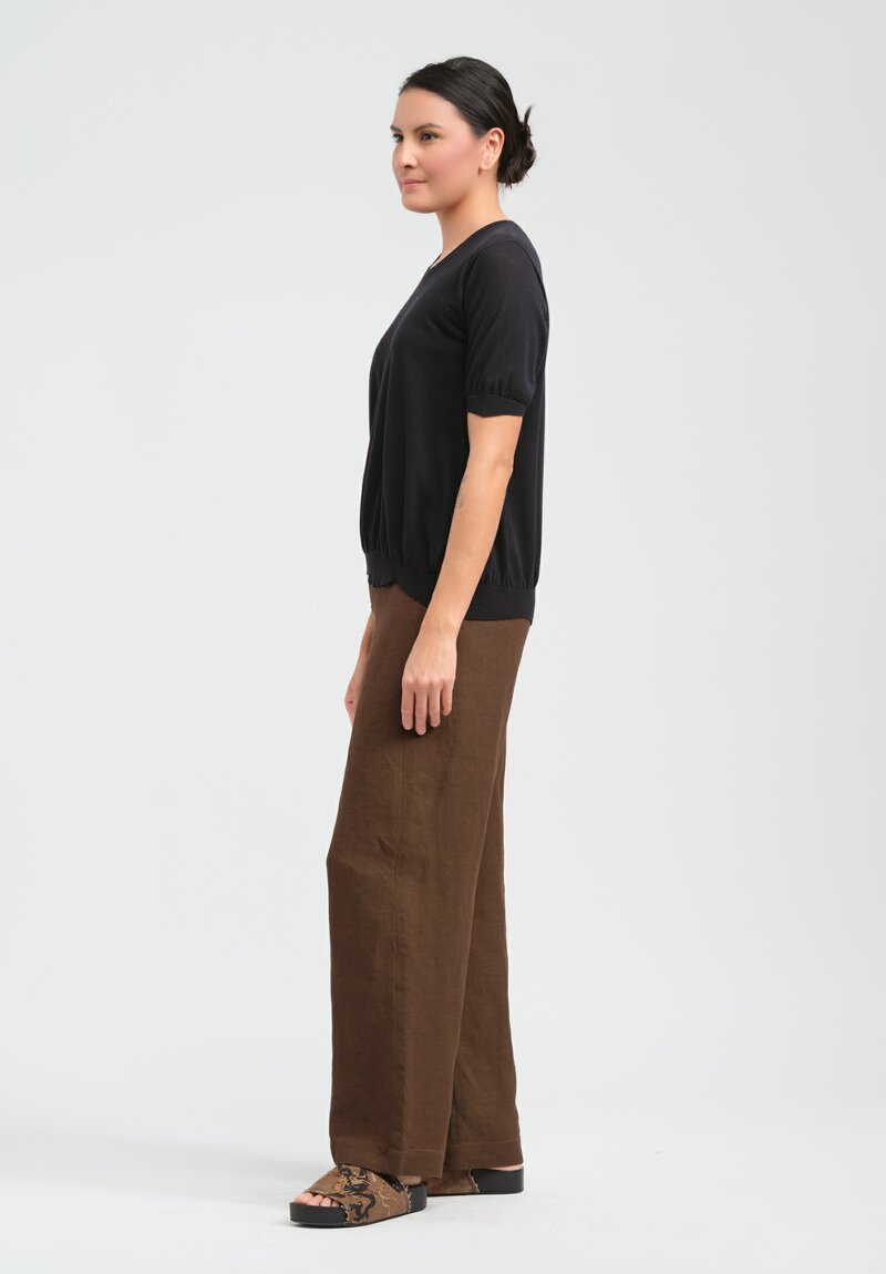 Uma Wang Linen Pitti Pants in Dark Brown