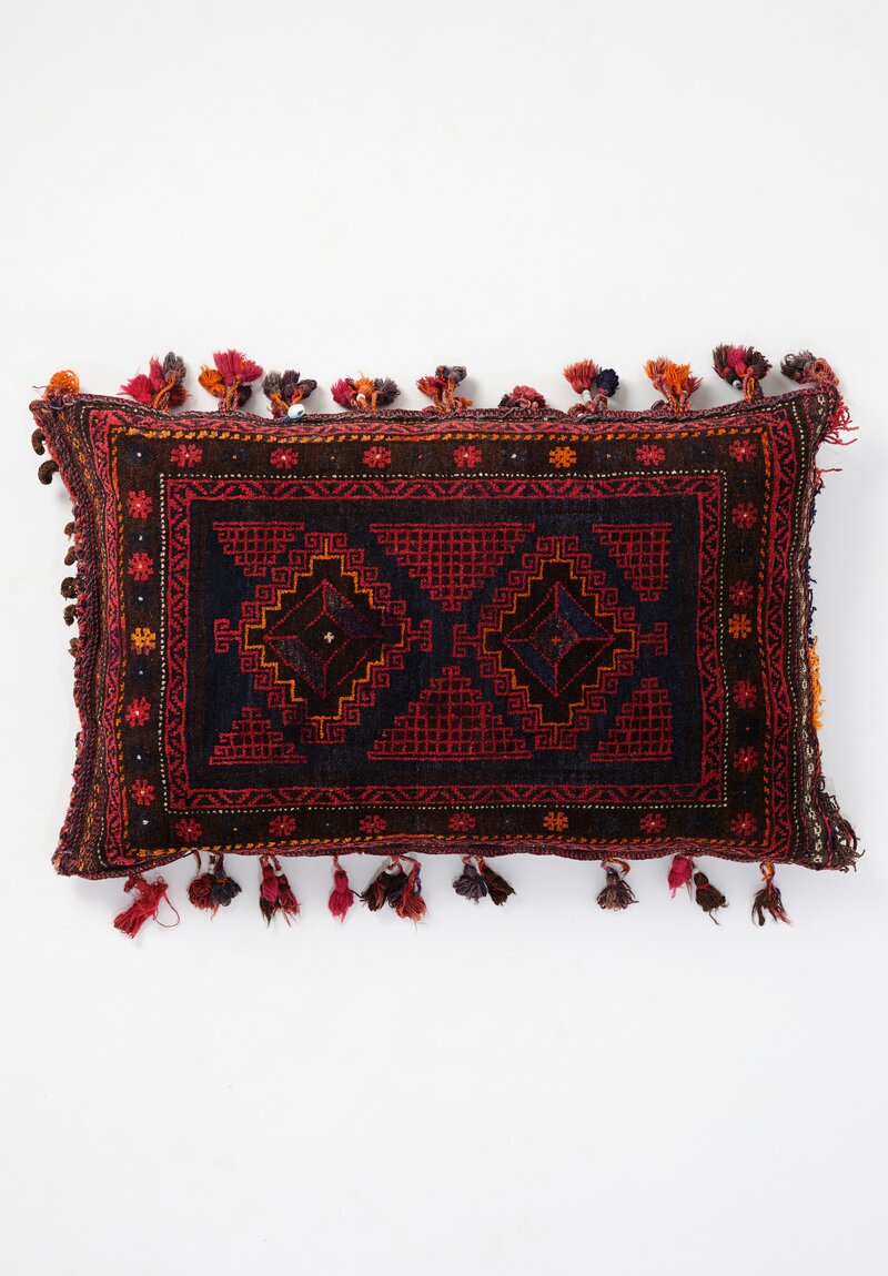 Vintage Double-Tassel Baluch Saddlebag Pillow