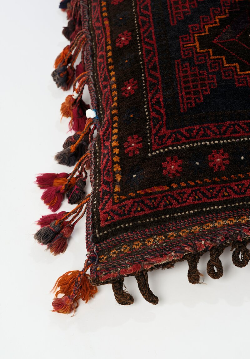 Vintage Double-Tassel Baluch Saddlebag Pillow