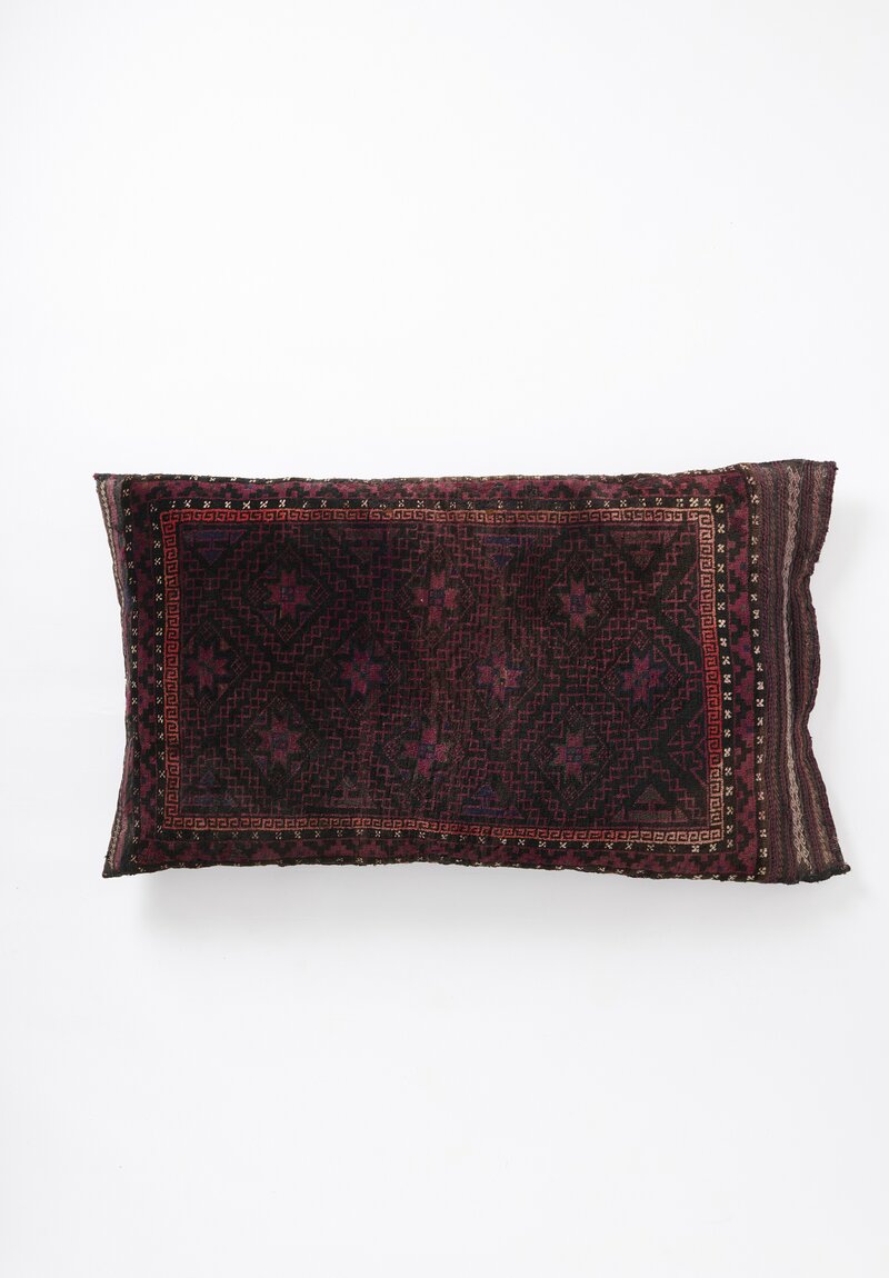 Antique and Vintage Baluch Dark Diamond Saddlebag Pillow	