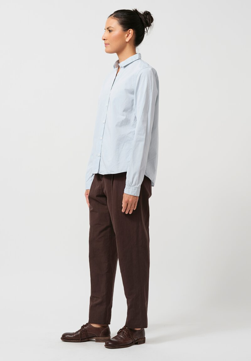 Bergfabel Washed Cotton Poplin Short Tyrol Shirt in Water Blue	