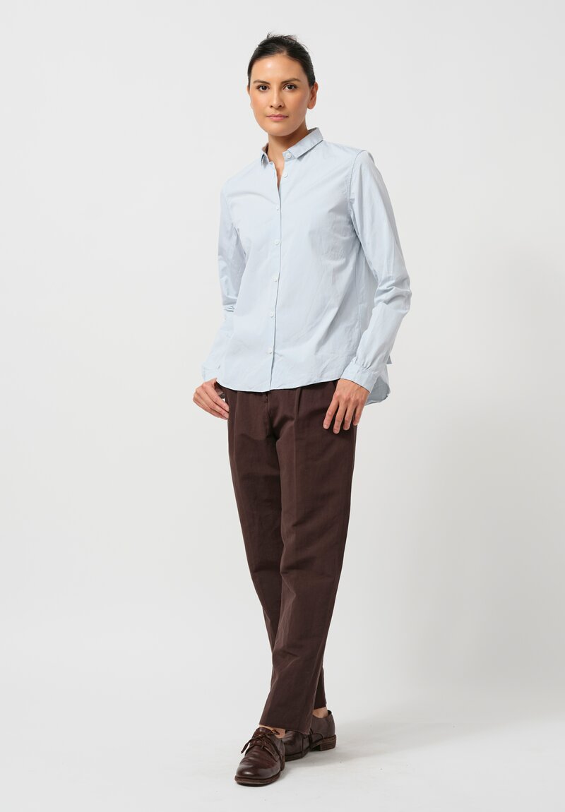 Bergfabel Washed Cotton Poplin Short Tyrol Shirt in Water Blue	