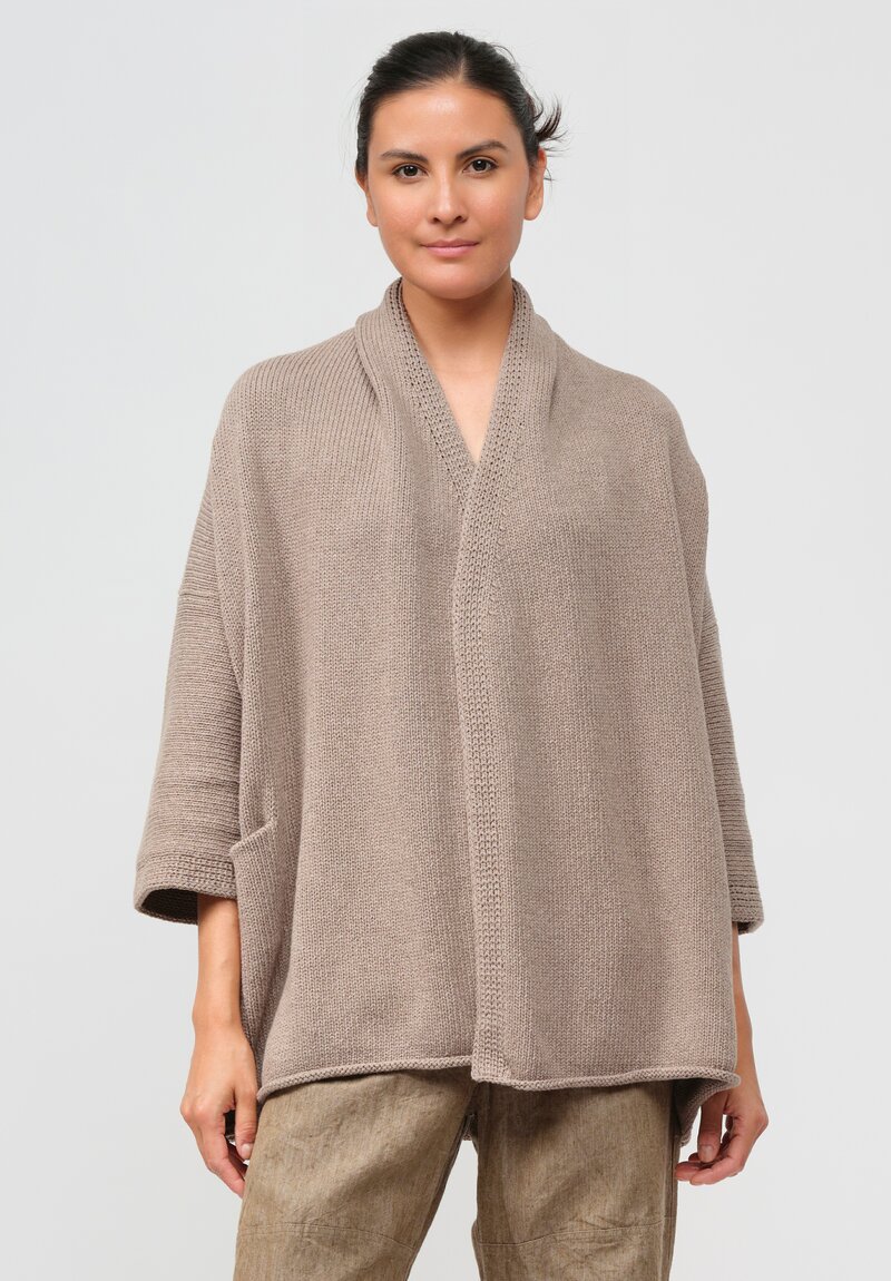 Lauren Manoogian Short Pima Cotton Shawl Cardigan	