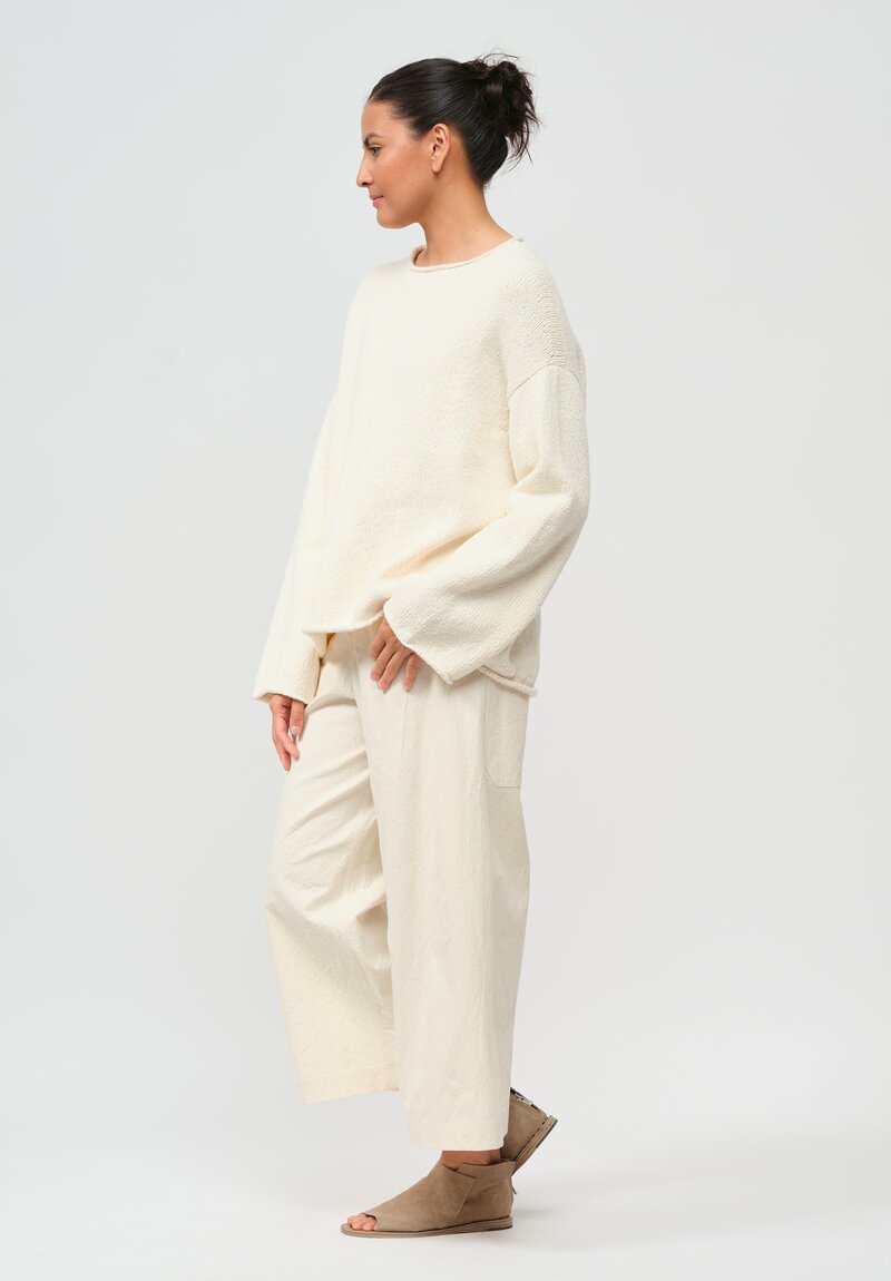 Lauren Manoogian Cotton Roving Rollneck Pullover in Raw White	