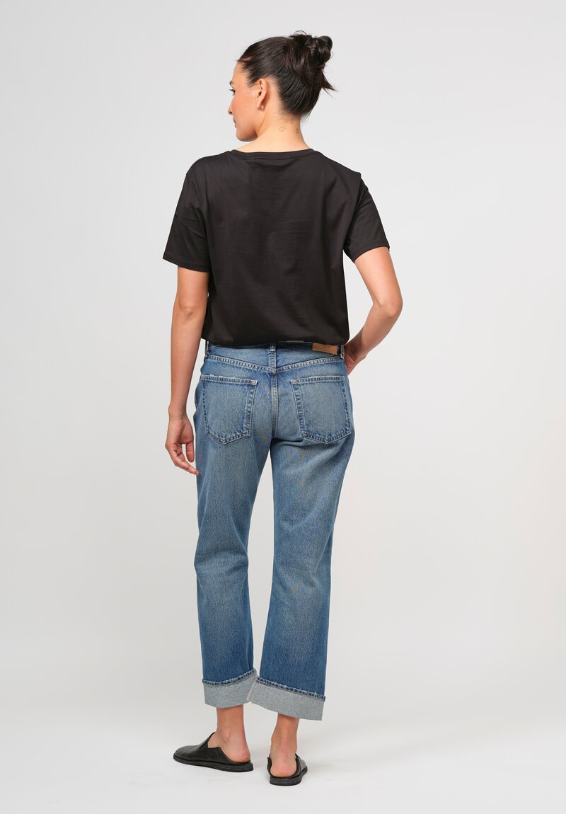 Moussy Vintage Foxwood Straight Jean in Blue	