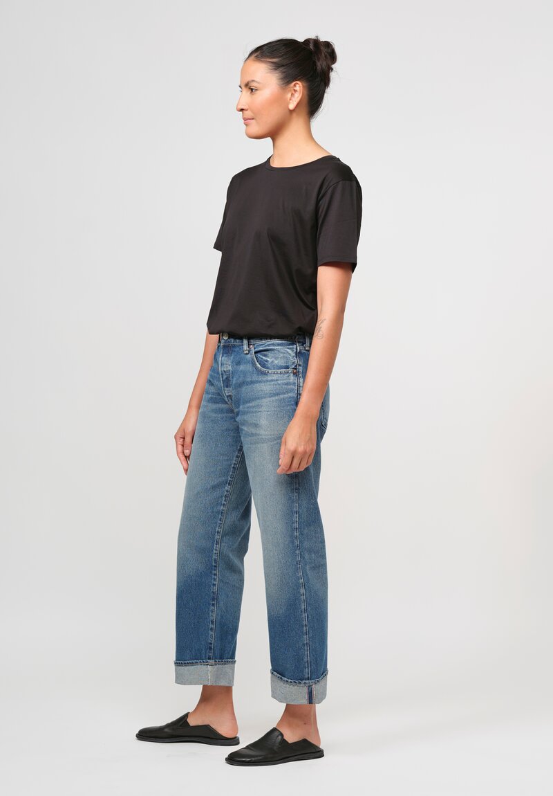 Moussy Vintage Foxwood Straight Jean in Blue	