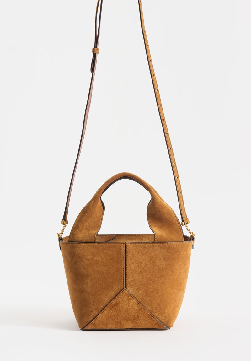 Métier Suede Market Mini Bucket Bag in Marrakech Brown	