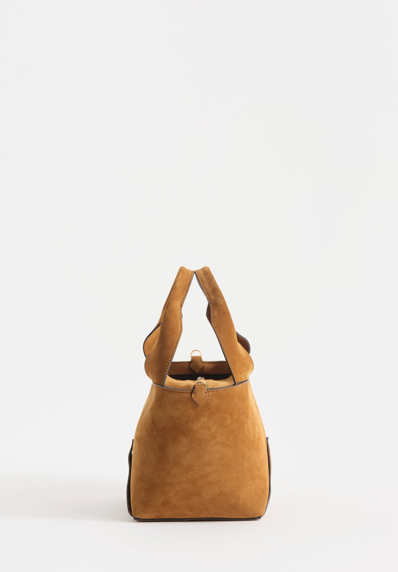 Métier Suede Market Mini Bucket Bag in Marrakech Brown	