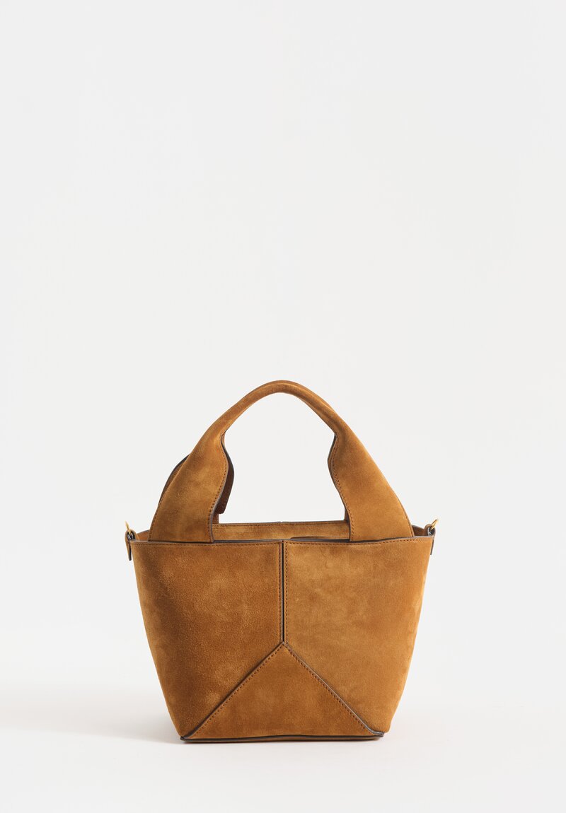 Métier Suede Market Mini Bucket Bag in Marrakech Brown	